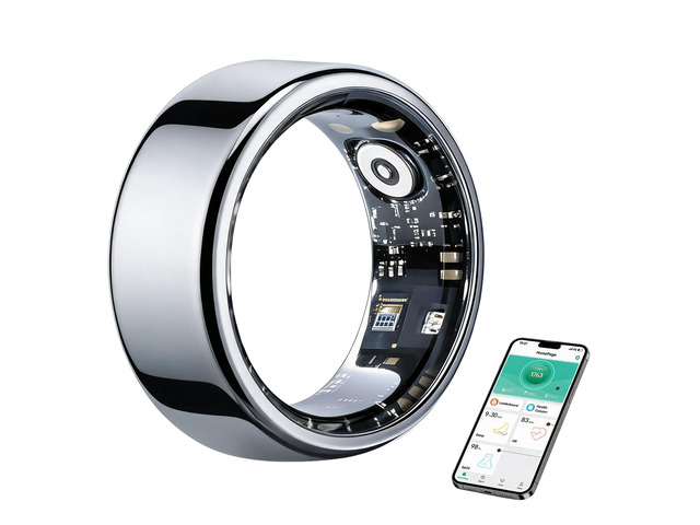 Smart Ring for Women & Men, Health Tracker & 5ATM. (Silver, 8#) No Subscription FeeHeart Rate, Blood Oxygen,Blood Pressure, Sleep Heart Rate...