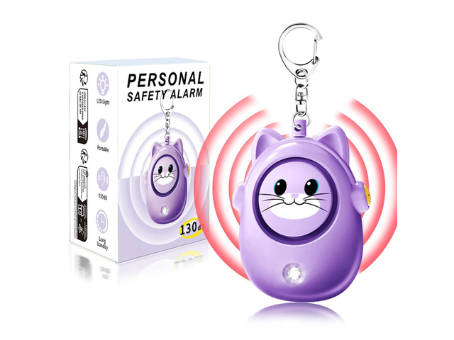 Personal Alarm Keychain for Women with LED Light, Safe Sound 130dB Loud Siren, Cute Emergency Self-Defense Safety Alarm, Security Siren for Children