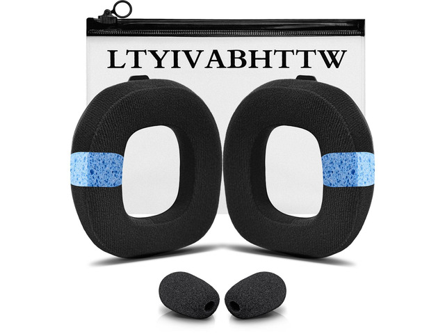 A50 Replacement Earpads for Astro A50 Gen 4, Gen 5 and A50X Only, Velvet Fabric, Made by, Improved Durability, with Microphone Foam Black