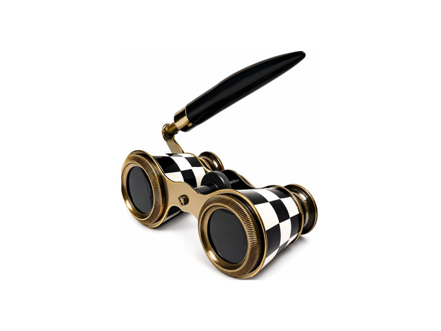 Opera Glasses Binoculars for Adults Women - 2.5X Mother of Pearl Solid Brass Theater Binoculars with Handle - Vintage Opera Glass for Ballet...