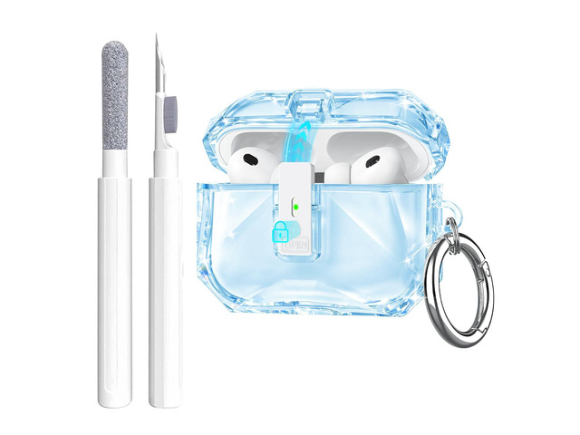 for Airpods Pro 3 Case Clear,Cute Diamond Design for Airpod Pro 3 Secure Lock & Auto Pop-up Soft TPU for Airpods pro 3rd Generation Case Cover 2025...
