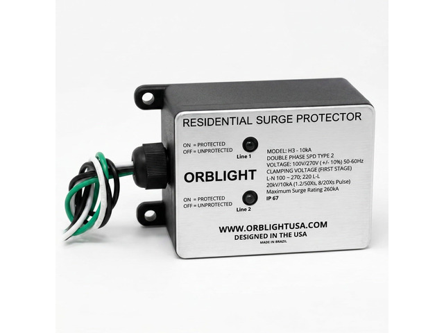 Whole House Surge Protector, 260kA SPD for 120/240V Electrical Panels, Type 2, IP67, LED Indicator