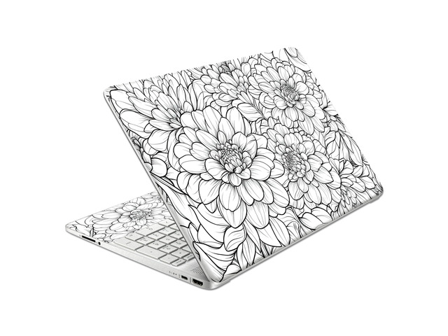 Laptop Skin Decal HP 15.6' - Black White Botanical, Laptop Cover Sticker, No Cutting Required, No Bubble, Waterproof, Scratch Resistant - Including...