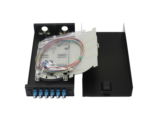 12-core LC/UPC singlemode wall Mount Enclosure kit LC/UPC Wall Box Kit with 6 duplex couplers & pigtails. For FTTH and network distribution....