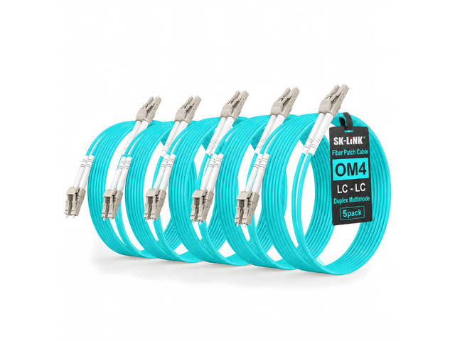 OM4 LSZH LC-LC UPC Fiber Optic Cord 3m/10ft 5-Pack Multimode Duplex Fiber Path Cables Flame-Retardant 40GB/100GB Internet Cable