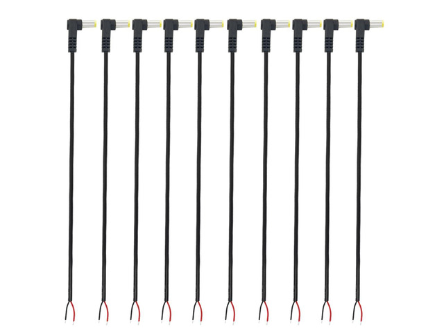 10Pcs 22AWG Right Angle DC5.5mm x 2.1mm Power Pigtails Cable 25cm LengthDC5521 to 2pinPerfect for low voltage equipment DIY power supply and...