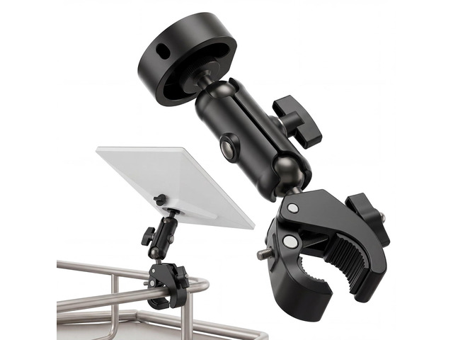 Adjustable Pole Mount Clamp for Starlink Mini with Round Adapter RV mounting bracket for compatible rails, ladders, pipes, roof racks, shelves,...