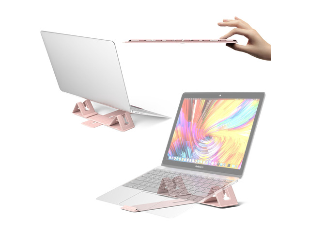 Magnetic Adjustable Travel Laptop Stand for Digital Nomads and Business Travelers. Compact, Foldable, and Ideal for Desk Use. Elevate Your Work...