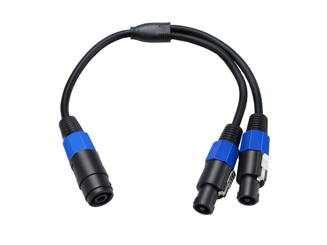 0.5 Meter Twist Lock Speakon Speaker Cable, 2 Conductor 22 AWG Copper, 1 Female to 2 Male Plug Splitter Extension Cable for Pro DJ PA Gig Stage...