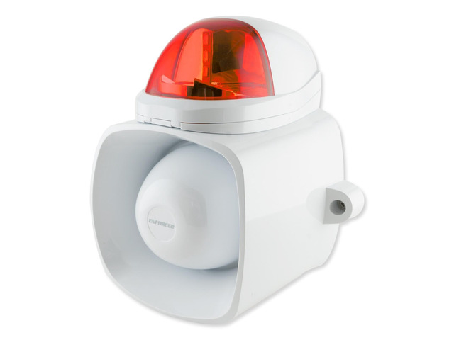 SH-816S-SQ/R Enforcer Siren/Strobe with Audio Input, Red
