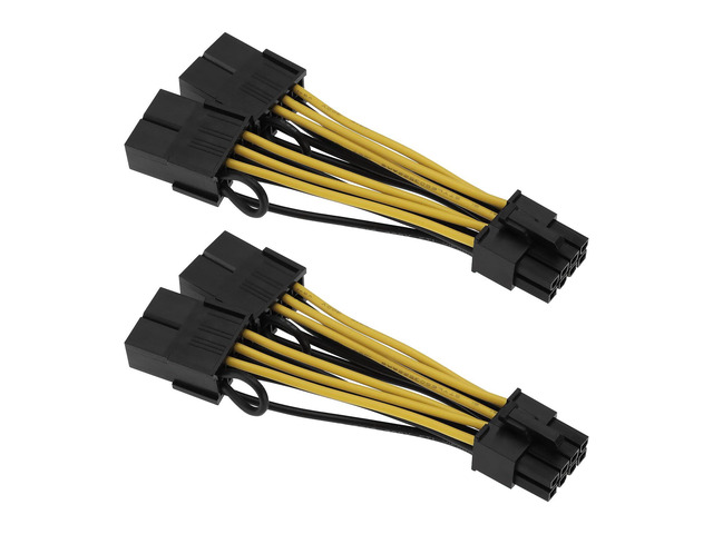 2pcs Graphics Card Power Cable 18AWG Tin-Plated Copper CPU 8 Pin Male to Dual P-CIE 8 Pin Female Cable 030-0571-000 Compatible with Tesla K80 M40 M60