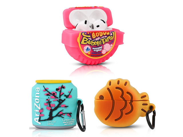 (3Pack) Case for AirPods 4 Wireless Earbuds (2024) with Carabiner, Silicone Charging Protective Cover with Cartoon Skin Design for AirPods 4th...