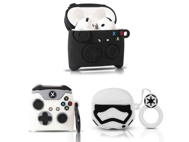 (3Pack) Case for AirPods 4 Wireless Earbuds (2024) with Carabiner, Silicone Charging Protective Cover with Cartoon Skin Design for AirPods 4th...