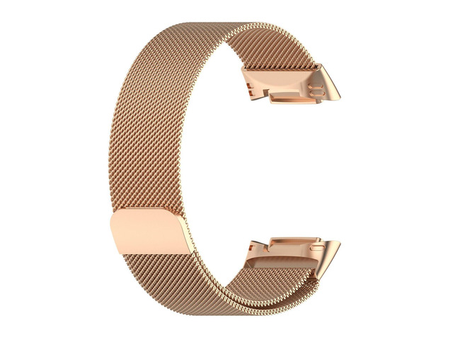 Metal Band Compatible with Fitbit Charge 6 / Charge 5, Milanese Stainless Steel Mesh Replacement Strap, Adjustable Magnetic Loop Wristband for Men...