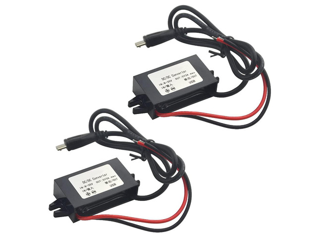 2Pcs DC-DC Buck Converter Module 3A 12V 24V to 5V DC Power Converter with Micro USB Connector (USB Micro Interface)