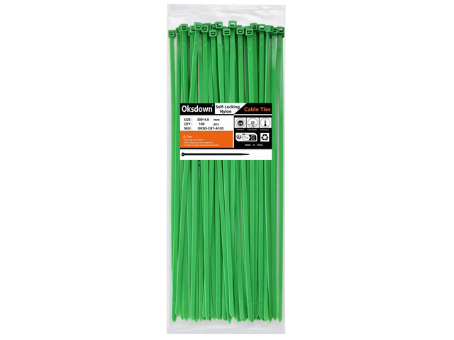 Green Garden Zip Ties 12 Inch 4.8MM 100 Pack Self Locking Nylon Cable Ties Plastic Wire Ties