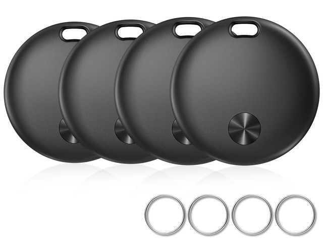 Smart Tracker Tags Works with Apple Find My APP (iOS Only), 4 Pack Global Tracking, 92 dB Sound, Lost Mode, Lost Alerts, Replaceable Battery,MFi...