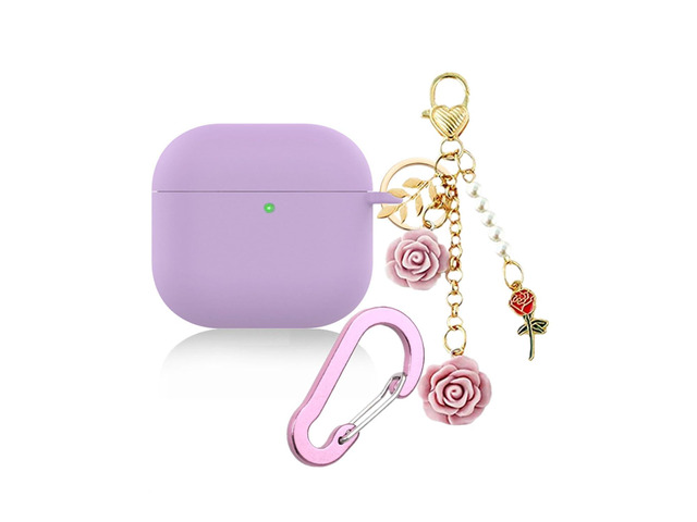 Case for Airpods 4 Case with Cute Keychain, Silicone Shockproof Protective Cover Compatible with Airpods 4th Generation case Charging Headphone...