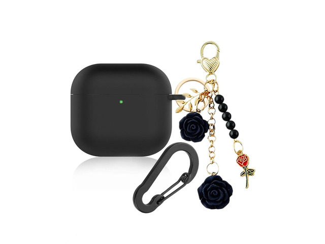 Case for Airpods 4 Case with Cute Keychain, Silicone Shockproof Protective Cover Compatible with Airpods 4th Generation case Charging Headphone...
