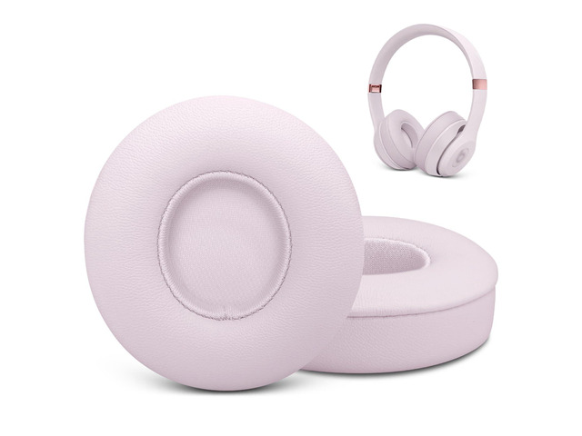 Replacement Earpads for Beats Solo 4 Wireless On-Ear Headphones -Cloud Pink Solo4 Ear Pad Cushions with Premium Protein Leather Durable Foam