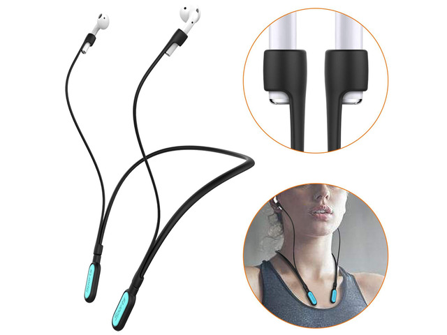 Compatible Silicone Earbuds Strap Wire Cable Connector Earphone Sports Neckband Replacement for Airpods Pro 3/2/1 Pro/Airpods 4/3/2/1 (Light Blue)