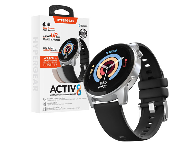 Activ8 Smart Watch with Fitness Tracker - iOS & Android Smart Watch for Women and Men, AMOLED Display with Heart Rate & Sleep Monitor