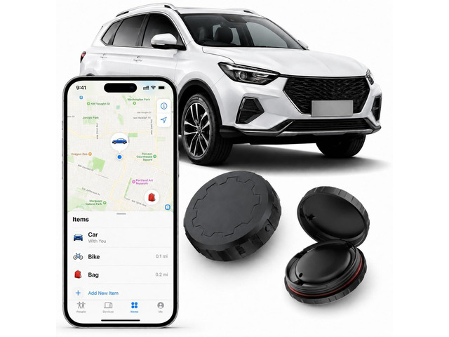 Tag Tracker Device for Vehicles No Subscription, Works with Apple Find My, Hidden Magnetic Car Tracker, Waterproof Mini Locator