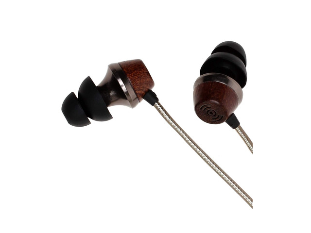 ALN 2.0 Premium Genuine Wood In-ear Noise-isolating Headphones Earbuds Earphones with Innovative Shield Technology Cable and Mic (Gunmetal)