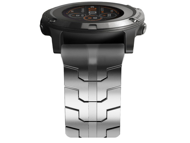 22mm Mecha Steel Bands Compatible for Garmin Fenix 8 47mm/7/6/5 Band,Quick Fit Rugged Utra Metal Strap with Folding Clasp for Fenix 5 Plus/Epix Gen...