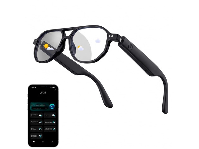 Aviator Smart Glasses for Men Women, Real-Time AI Translation Fashion Bluetooth Audio Glasses, Photochromic Lenses, Hands-Free Calling/Music,...