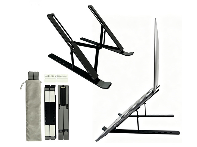 Desktop Laptop Stand, iPad Stand, Aluminum Alloy, Portable Foldable, 7Level Adjustable, Ergonomic, Suitable for Laptops Up to 18 Inches,Easily Put...