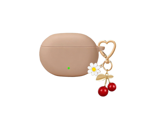 for Beats Studio Buds Case/Studio Buds Plus Case Cover,Soft Silicone Cover Protective with Cute Cherry Daisy Flower Charm Keychain for Beats Studio...