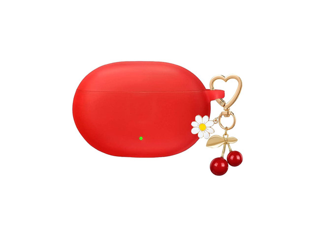 for Beats Studio Buds Case/Studio Buds Plus Case Cover,Soft Silicone Cover Protective Case with Cute Cherry Daisy Flower Charm Keychain for Beats...