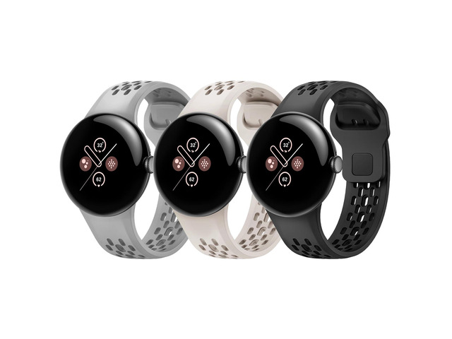 3 Packs Fit for Google pixel watch 3 45mm Silicone Watch Band for Women Men,Waterproof Breathable Wristband Adjustable Replacement Watch Straps...