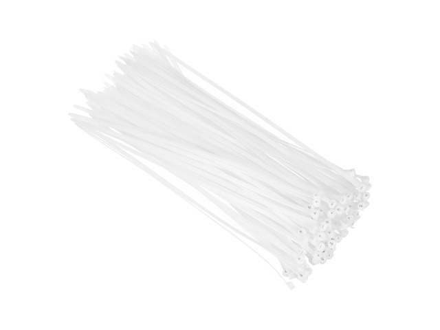 100Pcs White Zip Ties 12 Inch, Cable Ties with Metal Tooth Stainless Steel Locking Device Nylon for Indoor Outdoor Garage