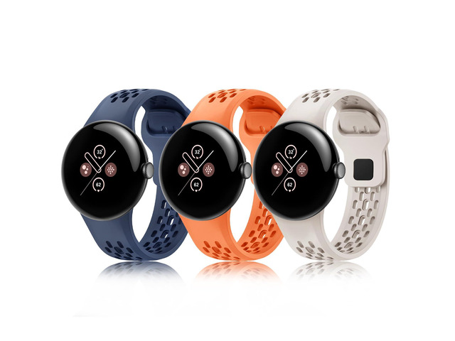 3 Packs Fit for Google pixel watch 3 45mm Silicone Watch Band for Women Men,Waterproof Breathable Wristband Adjustable Replacement Watch Straps...