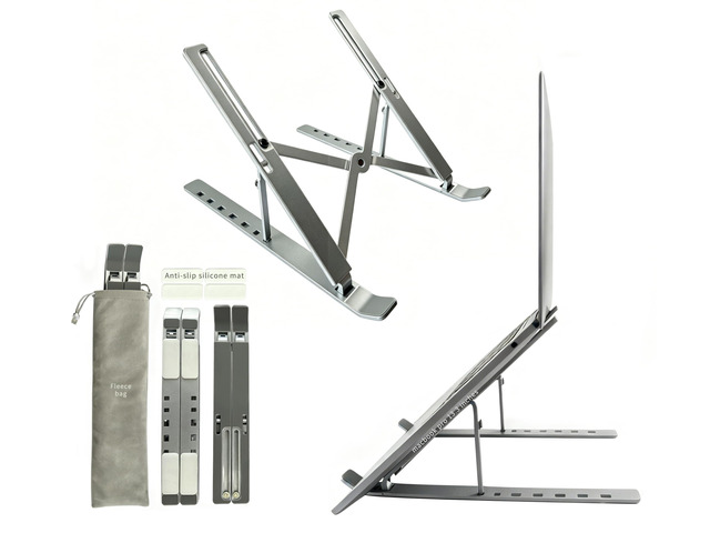 Desktop Laptop Stand, iPad Stand, Aluminum Alloy, Portable Foldable, 7 Level Adjustable, Ergonomic, Suitable for Laptops up to 18 Inches, Easily...