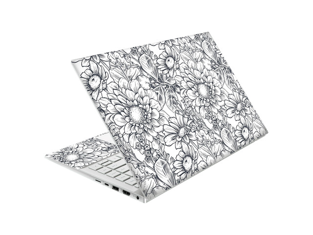 Laptop Skin Decal HP 14' - Black White Botanical, Laptop Cover Sticker, No Cutting Required, No Bubble, Waterproof, Scratch Resistant - Including...