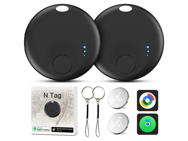 Air Tracker Tags for Android or iOS, Dual System Air Tracker-2 Pack, Bluetooth Tracking Tag Compatible with iOS Find My or Google Find Hub App,...