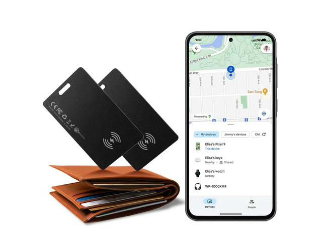 Zoilytech Upgrade Wallet Tracker Card 2 PCS,Rechargeable Wallet Finder, Air Tag Tracker Item Locator Battery Thin and Light Smart Card IP68...
