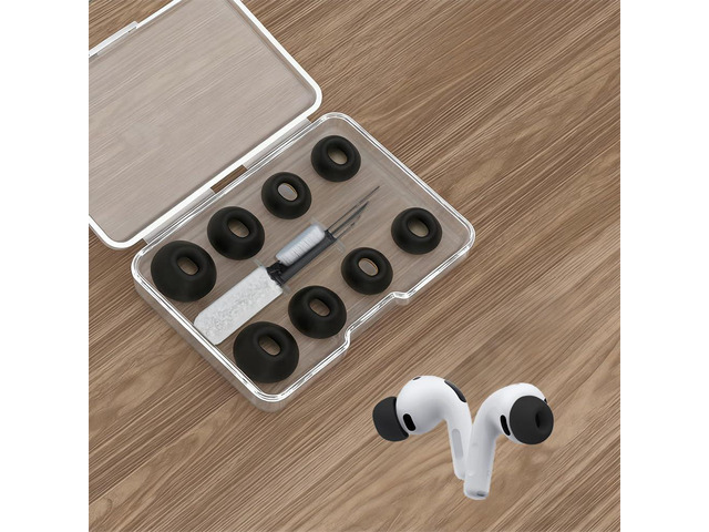 Memory Foam Tips for AirPods Pro 3, Anti-Slip Replacement Ear Tips Silicon Earbuds Tips with Cleaning Kit,Fit in The Charging Case, Soft Reducing...