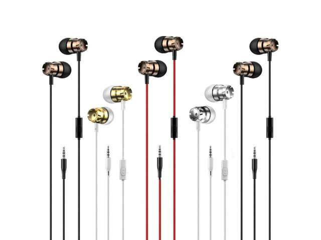 5 Pack Earbud Headphones Headphones Wholesale in-Ear mic 3.5mm Electronics Wired Headphones (Earphones/Earbuds/Headset) for iOS and Android...