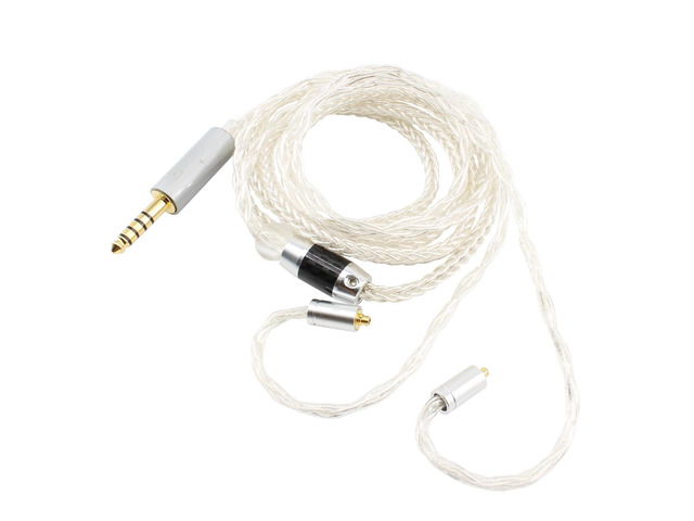 MMCX IEM Cable 4.4mm Balanced Silver Plated Copper Earphone Upgrade Cord Compatible with Shure SE215 SE425 UE900 Moondrop Aria Tin T2 T3 BGVP 1.2m 4ft