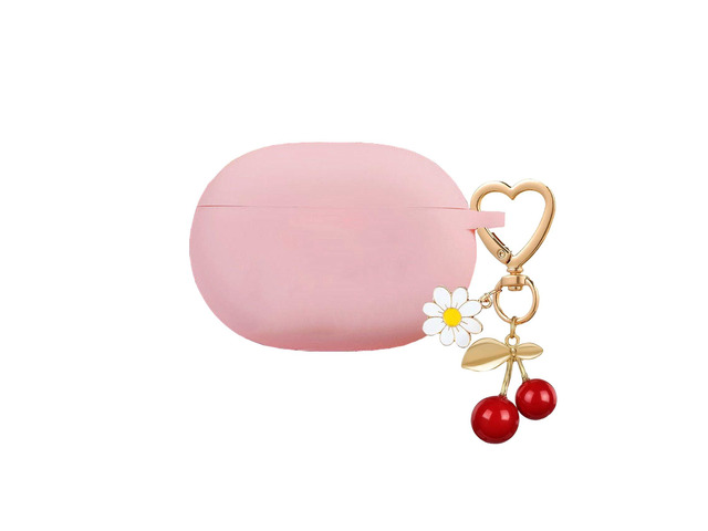 for Beats Studio Buds Case/Studio Buds Plus Case Cover,Soft Silicone Cover Protective Case with Cute Cherry Daisy Flower Charm Keychain for Beats...