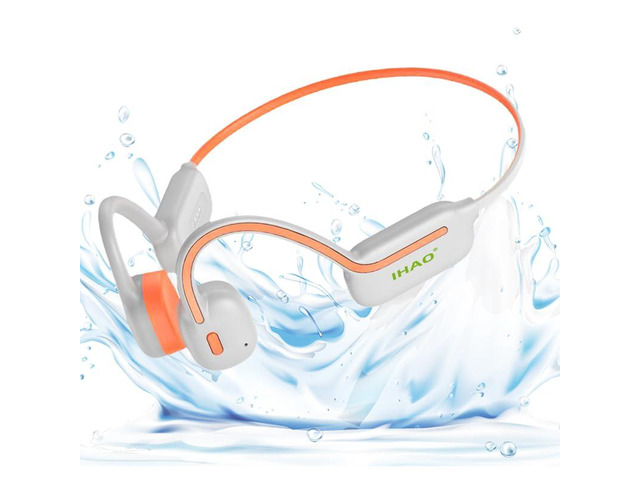 Swimming Headphones True Bone Conduction Open Ear Headset MP3 Player Built-in 32G Memory IP68 Underwater Waterproof Stereo Bluetooth Earphone for...