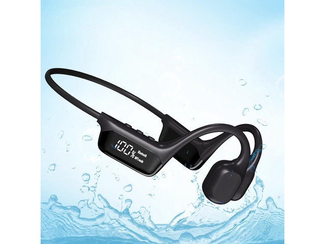 HAO Swimming Headphones True Bone Conduction Open Ear Headset MP3 Player Built-in 32G Memory IP68 Underwater Waterproof Stereo Bluetooth Earphone...