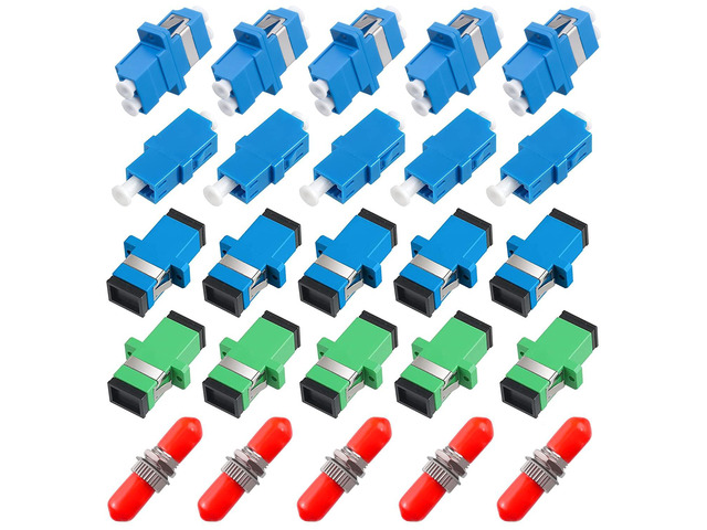 Fiber Optic Couplers Kit for SC/UPC, SC/APC, ST, LC Cables Connector, 5 Styles with 23pcs Fiber Optic Adapter Couplers for Multi-Mode & Single-Mode...