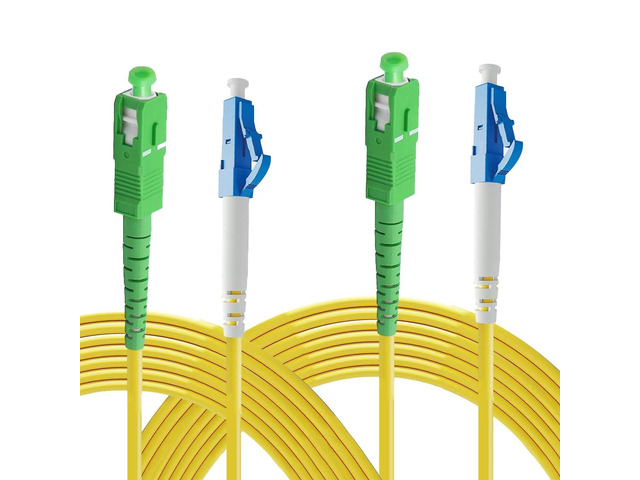 2Pack 3M (9.84ft) SC to LC/UPC Fiber Patch Cable, 3Meters Single Mode Simplex SM Fiber Patch Cords- 9/125m SC-LC/UPC Fiber Optic Cable (3M (2Pack))