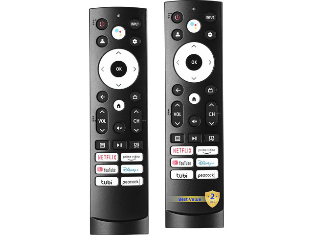 2 Packs Replacement Remote Control Compatible with Hisense Google Smart TV