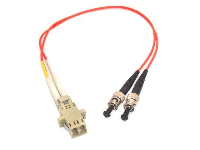 1ft Fiber Optic Adapter Cable LC (Female) to ST (Male) Multimode 50/125 Duplex